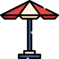 An umbrella with a red and white design vector