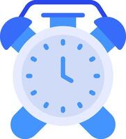 A blue alarm clock with two hands vector