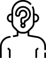 A man with a question mark on his head vector