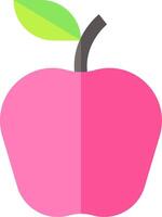 An apple with a green leaf on it vector