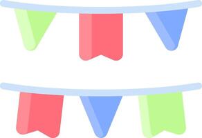 A set of colorful bunting flags on a white background vector