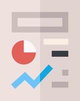A flat icon of a graph and a pie chart vector