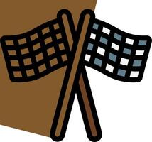 Two crossed flags with checkered flags on them vector