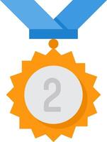 A medal with the number two on it vector