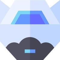 A flat icon of a man with a beard and a blue hat vector