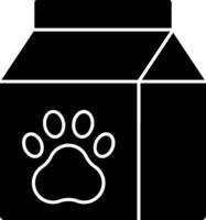 A black and white image of a box with a paw print vector
