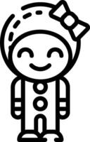 A cartoon character with a bow on his head vector