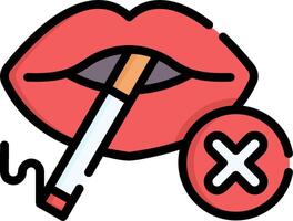 A red lips with a cigarette and a cross vector