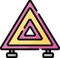 A yellow triangle with pink and yellow letters vector