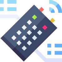 A remote control with a blue and white background vector