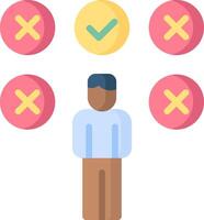 A man is surrounded by different colored circles vector