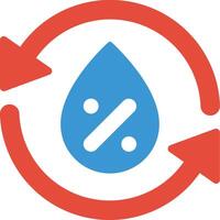 A water drop with arrows and a red circle vector