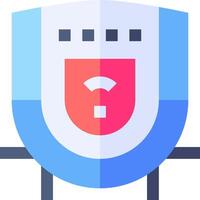 A shield with a wifi icon on it vector