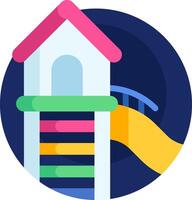 A house with a slide and a slide vector