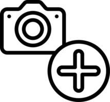 A camera and a plus sign on a white background vector