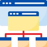 A computer with a web page on it vector
