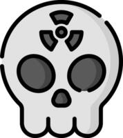 A skull with a radioactive symbol on it vector