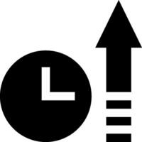 A clock and an arrow pointing to it vector