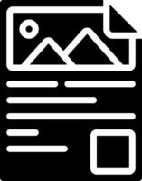 A black and white icon of a document vector