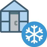 A house with a snowflake and a snowflake icon vector