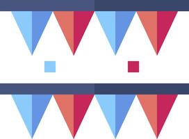 A set of three different colored triangles with a red, blue and white background vector