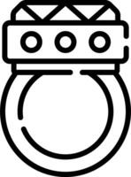 An outline of a ring with diamonds vector