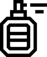 A black and white image of a bottle of perfume vector
