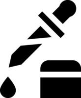 A black and white icon of a syringe and a bottle vector