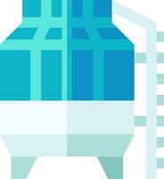 A blue and white container with a ladder on top vector