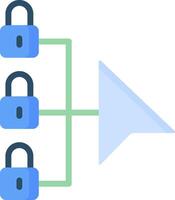A diagram of a network with four padlocks vector