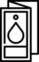 A black and white image of a card with a drop of water vector