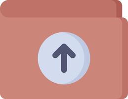 An icon of a folder with an arrow pointing up vector