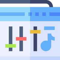 A music player with a note and a musical instrument vector