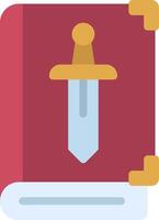 A red book with a sword on top vector