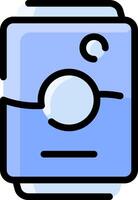 A blue box with a white circle on it vector
