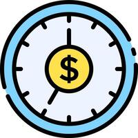 A clock with a dollar sign on it vector