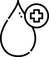 A drop of blood with a cross on it vector