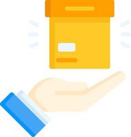 Hand holding a box with a yellow box on it vector
