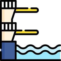 A boat with a dock and a dock with a boat vector