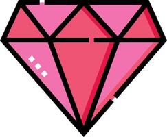 A pink diamond with a white background vector