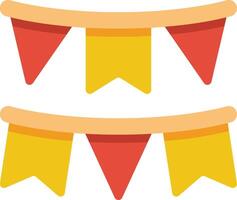 Two flags with red and yellow bunting vector