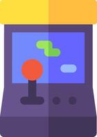An arcade machine with a joystick and a red button vector