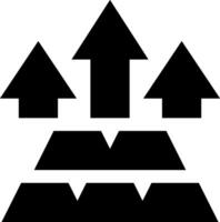 A black and white image of three arrows pointing up vector