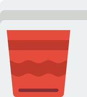 A red cup with a handle on it vector