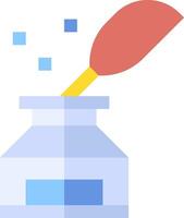 A jar with a red and blue brush in it vector