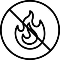 A no fire sign in a circle with a flame in the middle vector