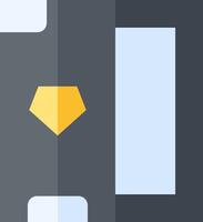 A yellow triangle is on top of a gray background vector