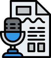 A microphone and paper with a microphone icon vector
