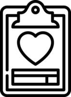 A black and white clip board with a heart on it vector