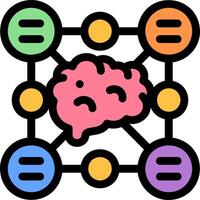A brain surrounded by different colored circles vector